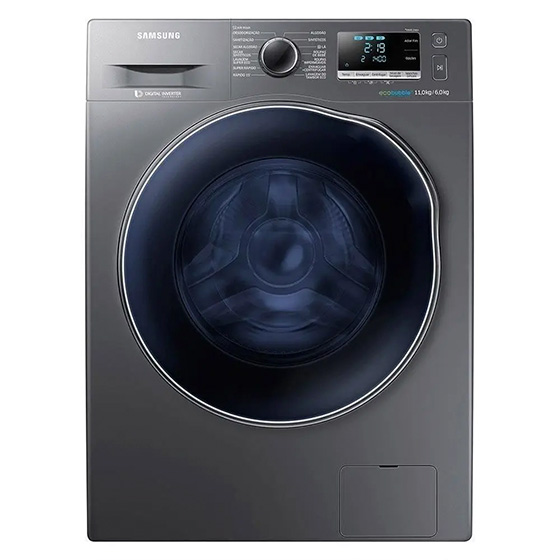 Lava e Seca 11Kg Samsung WD11J6410AX Ecobubble, Look Inox